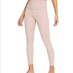 NWOT Nike Women's Blush Pink Nylon High Rise Training Yoga Leggings 7/8 Medium